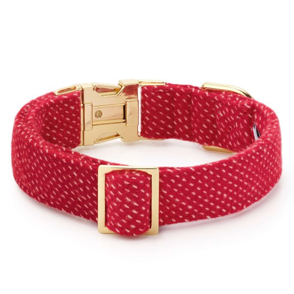 Berry Stitch Flannel Dog Collar - Image 2