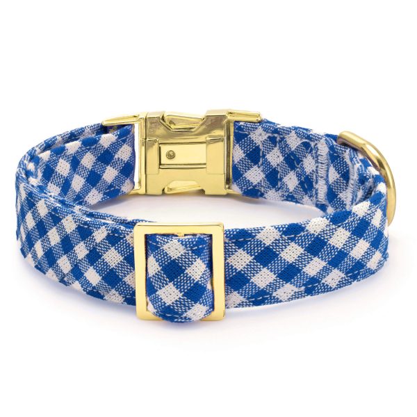 Lake Blue Gingham Dog Collar - Image 2