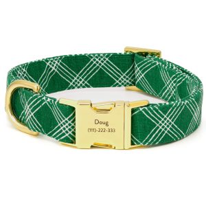 Emerald Plaid Dog Collar - Image 6