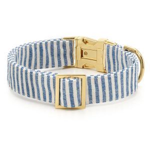 Lake Blue Stripe Dog Collar - Image 3
