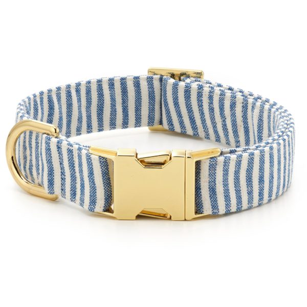 Lake Blue Stripe Bow Tie Collar - Image 3