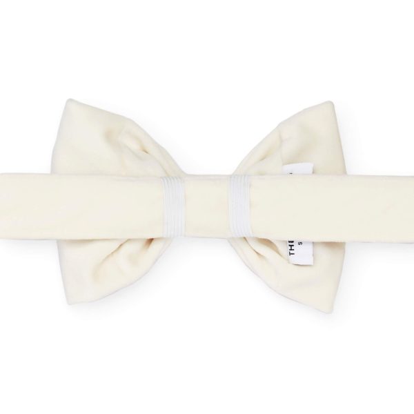 Ivory Velvet Bow Tie Collar - Image 2