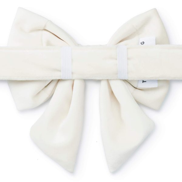 Ivory Velvet Lady Bow Collar - Image 2