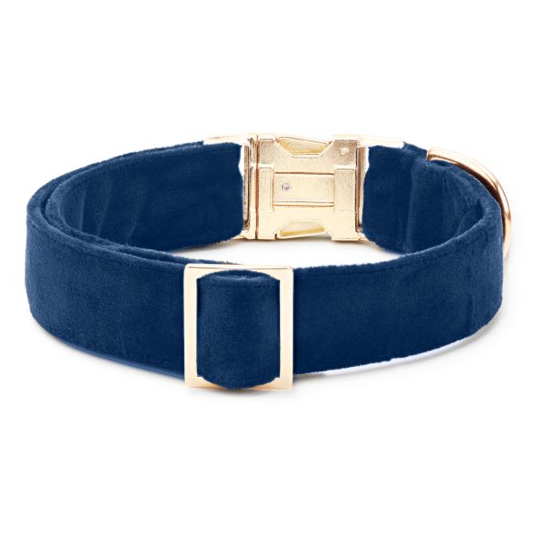 Navy Velvet Dog Collar - Image 2