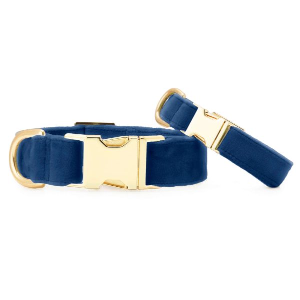 Navy Velvet Dog Collar - Image 3